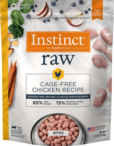 Instinct by Nature's Variety Frozen Raw Bites Grain-Free Cage-Free Chicken Recipe Cat Food - 1.25 LB